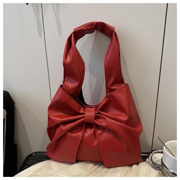 

New Fashion Women s Bowknot Design Minimalist Chic Large Capacity Armpit Single Shoulder Bag червоний