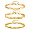 Jewelry Simple Women'S Stainless Steel Four-Sided Grinding Nk Chain Gold Bracelet 1231