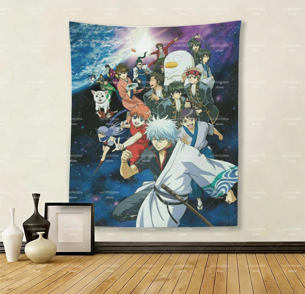 1PC Gintama All Characters Tapestry Galaxy Anime Wall Hanging Gintoki Sakata  Elizabeth Print Decor for Bedroom  Game Room