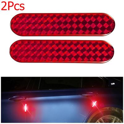 2Pcs Alarm Night Lamp Decal Door Sticker Warning Tape Safety Mark Car Reflective Strips