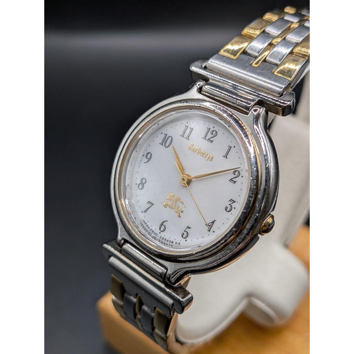 Used Valuables! Burberrys 2930-294386 Battery and gasket replaced! Burberry Operation QZ Round White Dial