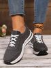 Women's Plus Size Lace-Up Casual Shoes, 2024 Autumn Collection - Soft Sole, Comfortable Outdoor Footwear
