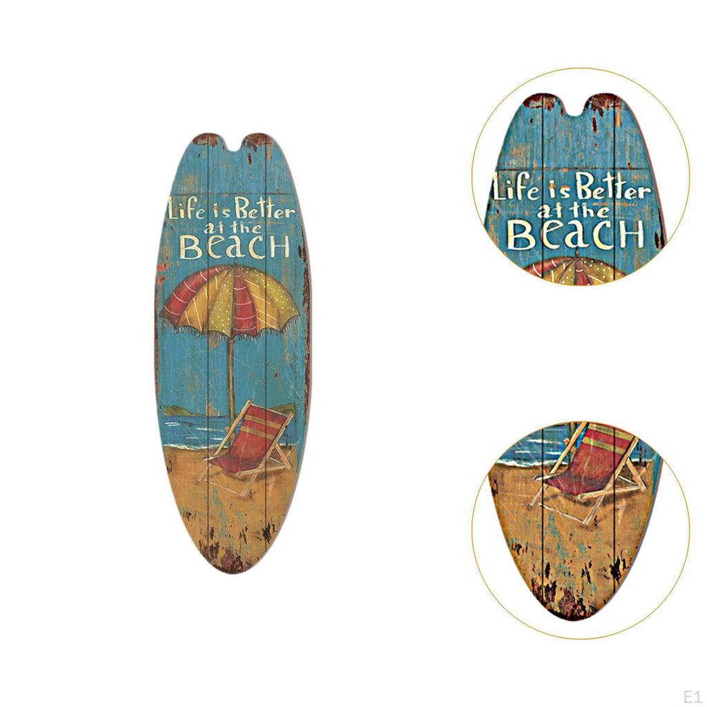 Wall Sculpture Wooden Plaque Craft Home Decoration Hawaiian Themed Decor Hanging Sign for Shelf