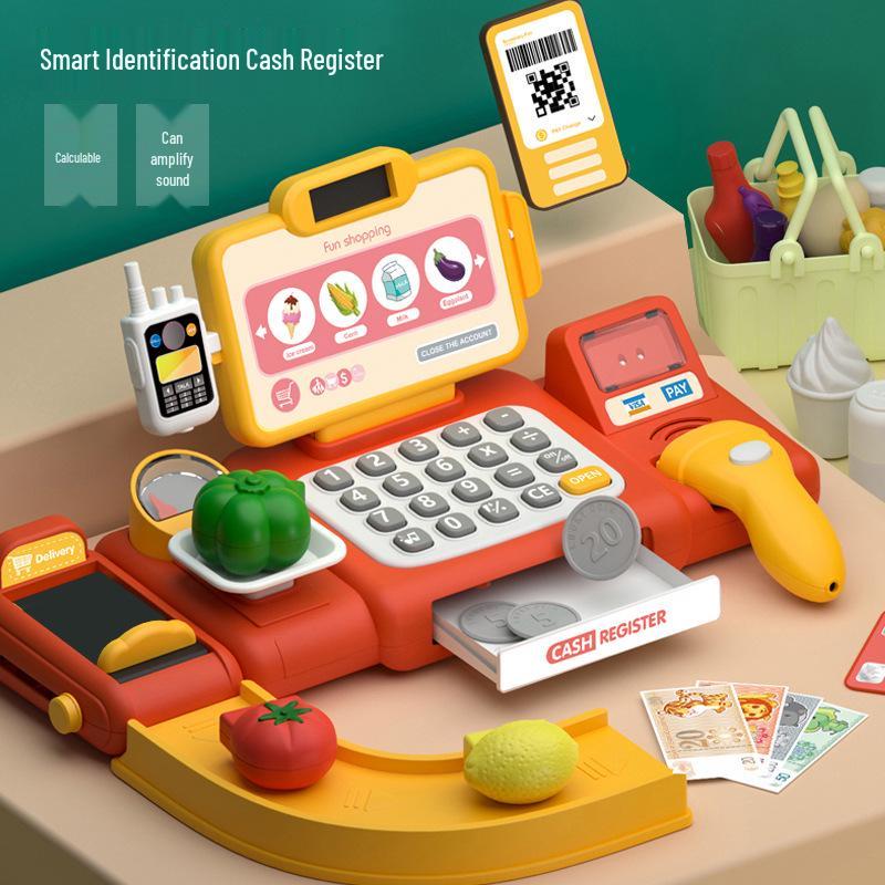 Kids' Pretend Play Supermarket Cash Register – Smart Recognition Payment Toy for Boys & Girls