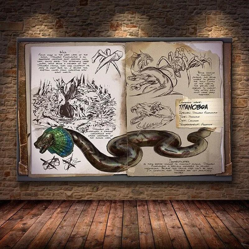 Modułowy Płócienny Ark Survival Evolved Obrazy Malarstwo Gra Survivalowa Wystrój Domu Druk Plakat Dinozaura Salon Nowoczesna Sztuka Ścienna