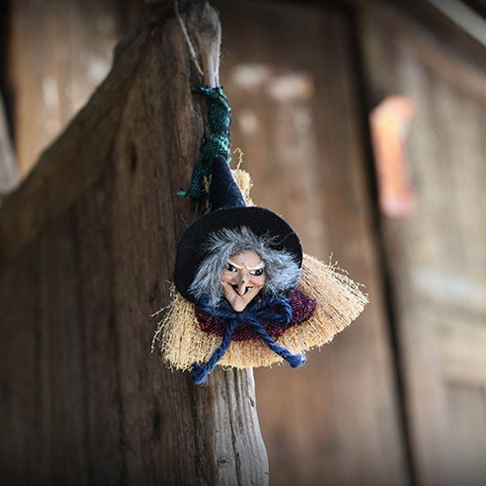 DIY Witch Props Doll Handmade Witch Broom Pendant Doll Ornaments Halloween Witch Doll  Party Prop