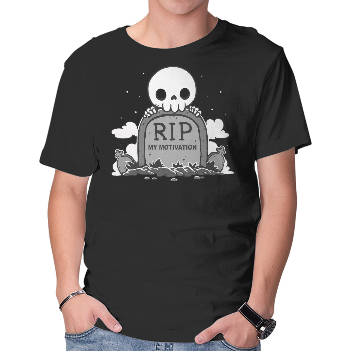 Unisex Crew Neck T-Shirt Rip My Motivation Graphic Short Sleeve Casual Tee XXXL