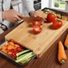 Thickened Wooden Cutting Board with Drawers Chopping Board Durable Bread Cutting Board  Charcuterie