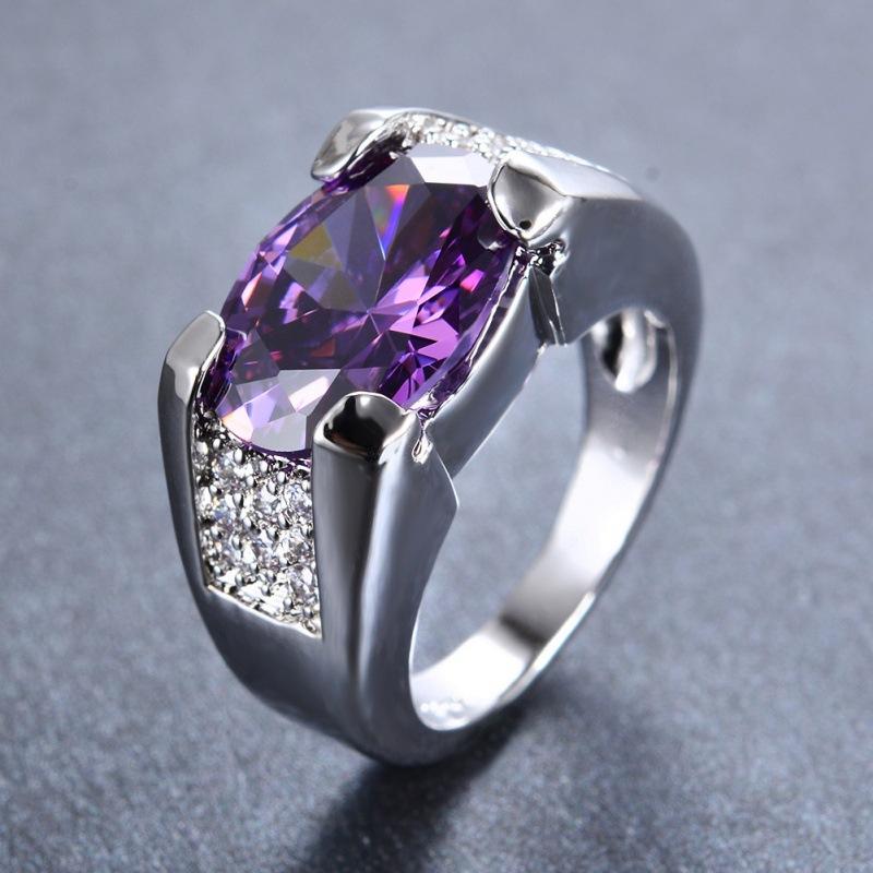 INS ring women's European and American jewelry micro-inlaid color zirconium gemstone creative jewelry accessories women