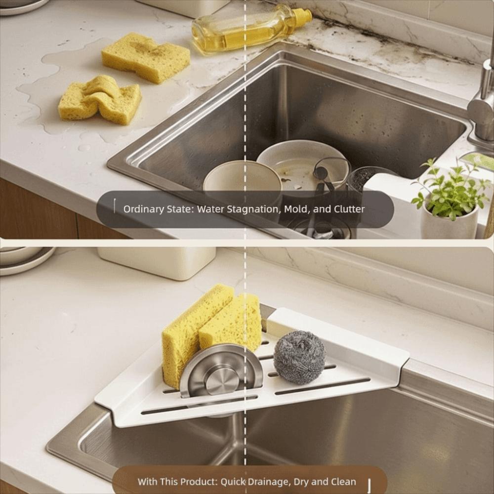 Non-Slip Sink Drainer Triangular Kitchen Sink Storage Shelf  for Kitchen Utensil