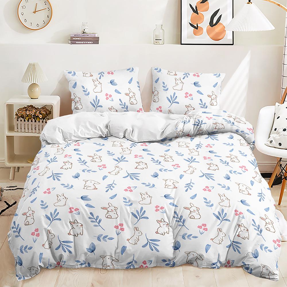 

Bed Three-Piece Animal Illustration Children S Room Kit Quilt Cover Two-Piece Bedroom 135 * 200 (two-piece set) 90g