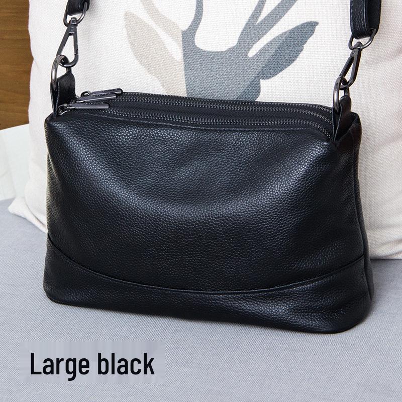 Women's 2025 Trendy Genuine Leather Multi-Zipper Crossbody & Shoulder Bag - Soft Cowhide Handbag