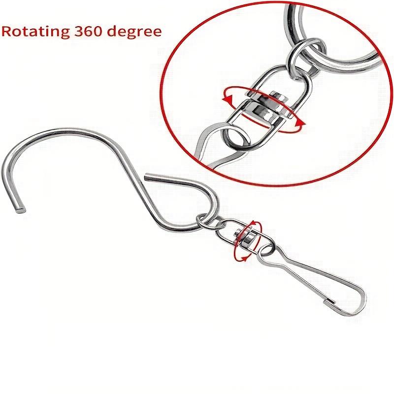 Ganci Universali Rotanti a 360 Gradi in Acciaio Inossidabile Gancio Girevole Multifunzionale Campanelli a Vento Ornamenti di Cristallo Decorazione da Esterno