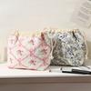 Cute Quilted Cosmetic Bag for Women Girl Large Capacity Travel Drawstring Storage Pouch Makeup Bag Female Travel Clutch Bags