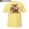 Zrzędliwy Pies Koszulka do Kawy | Zły Szczeniak w Szlafroku z Dużym Kubkiem T-shirt Unisex