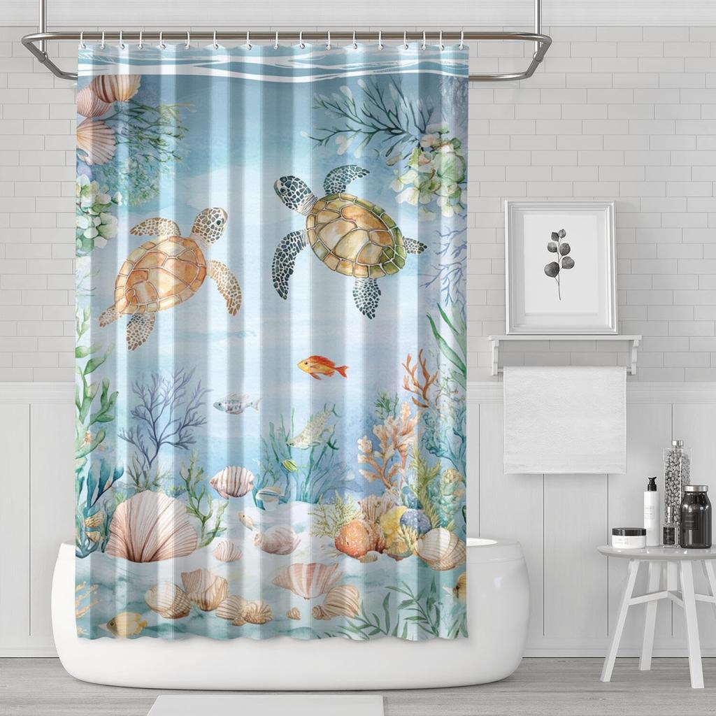 Christmas Shower Curtain Winter Snowman Xmas Pine Tree Shower Curtains For Bathroom Decor Waterproof And Mildew Resistant