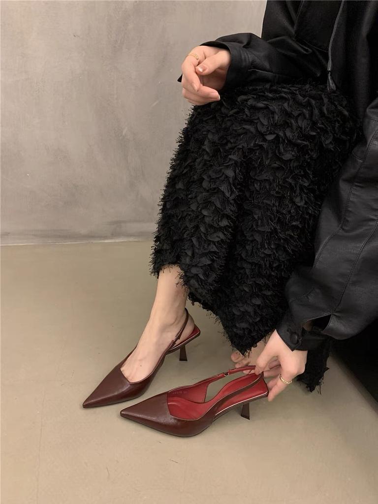 New 2025 Summer Pointed Thin Heel Leopard Print Single Shoes Fashion Versatile Low Heel Sandals