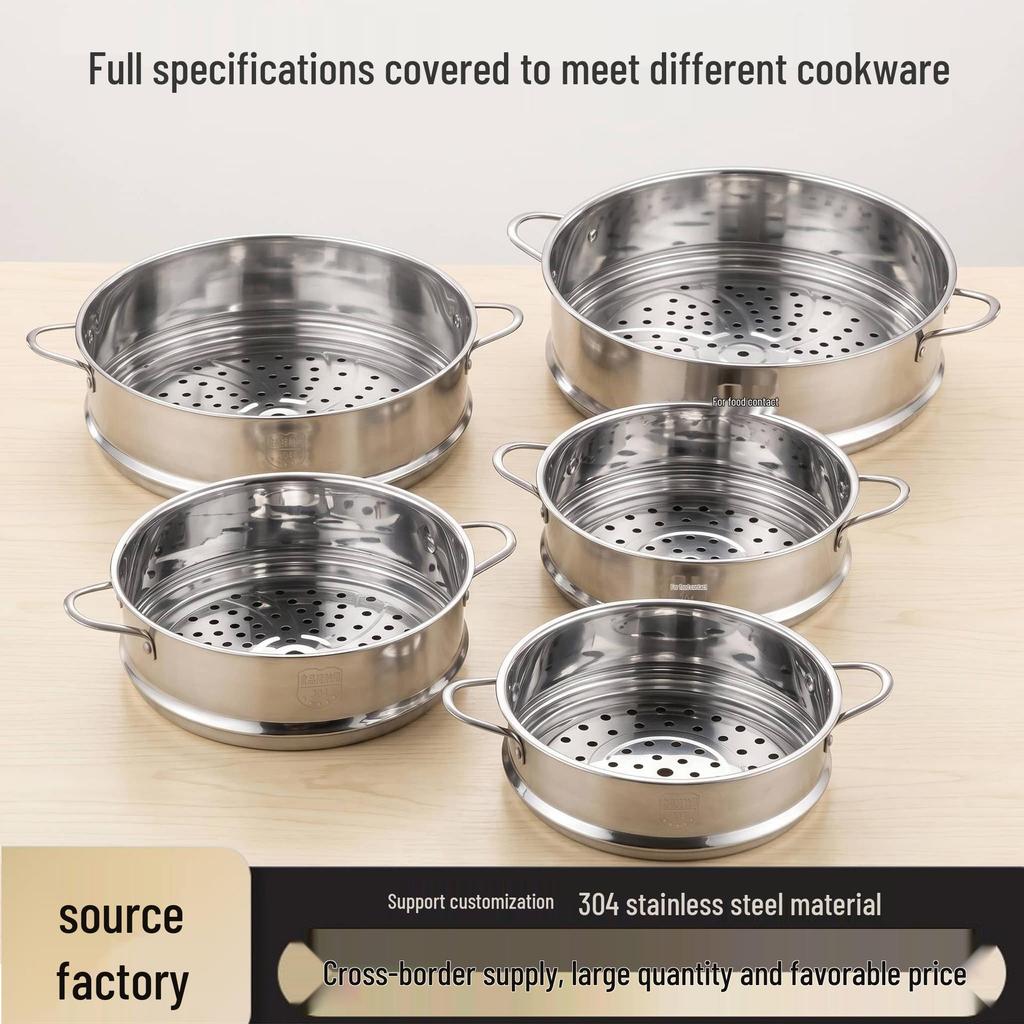 304 Stainless Steel Stackable Steamer Basket with Double-ear Handles
