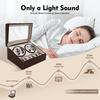 Bymaocar Automatic Low Noise Watch Winder Box Home Decor,Stores/offices 10-Watch Display Boxe Brown Leather W/ 2 Winding Devices