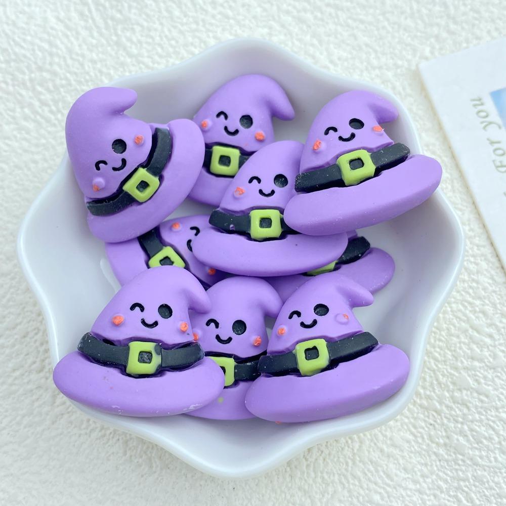 10Pcs New Cute Resin Halloween Ghosts Series Flat Back Parts Embellishments For Hair Bows Accessories