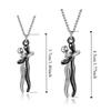 Punk Lovers Hug Necklace Hip Hop Wedding Chain Necklaces Couple Hugging Pendant  Valentine's Day