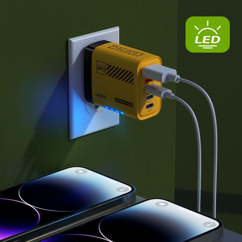 240W 5portová nabíječka na mobilní telefon 2x USB 3 Type C Rychlé nabíjení PD QC 3.0 Quick Charge Adaptér do zásuvky US EU Pro Xiaomi