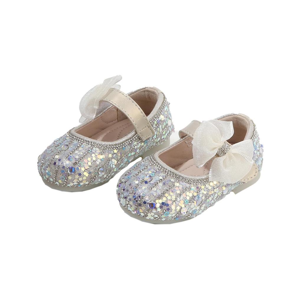 Crystal Sequin Soft Sole Princess Flats for Baby and Toddler Girls