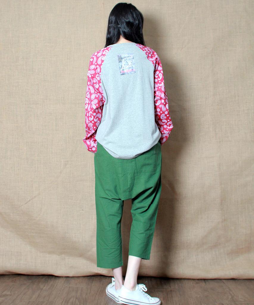 Deumakeu Unisex Linen Loose Baggy Fit Pants Khaki