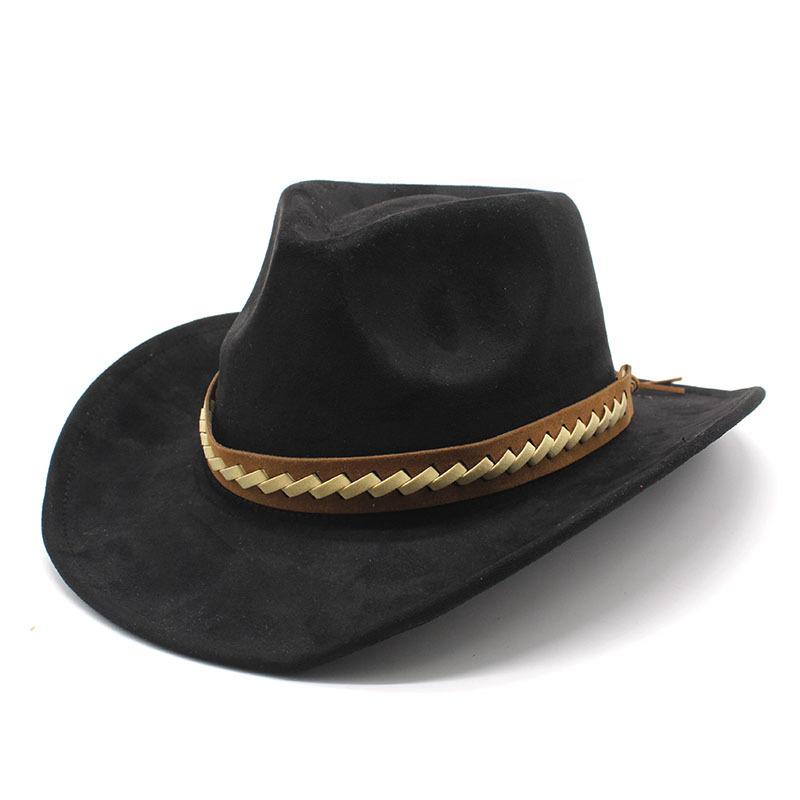 Panama Hat Men'S Ladies British Wool Suede Jazz Top Hat Western Cowboy Hat