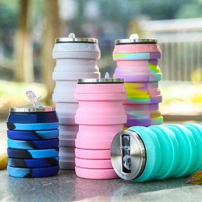 Outdoor New Foldable Silicone Cup for Water Creative Cans-Shaped Telescopic Water Cup Water Bottle