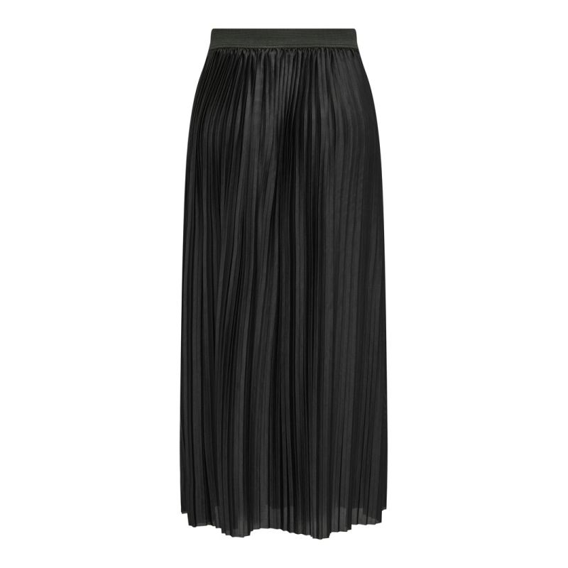 Women's JDY Black Pleated Long Skirt Boa Elastic Waist