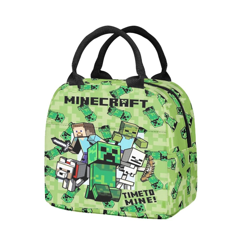 3D Minecraft Backpack Lunch Bag Pencil Case Set for Kids Students, Water-Resistant Lightweight School Trio