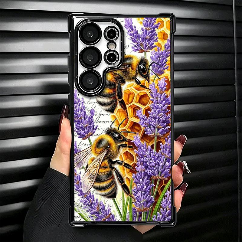 Bee Keeping Honey Cute Plating Phone Case For Samsung Galaxy S24 S25 FE S26 Edge S23 Ultra S22 S21 Plus S20 Anti-Fall Airabag Co