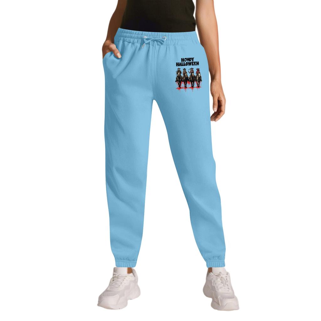 Women's Sports Halloween Print Drawstring Pocket Casual Workwear Pants