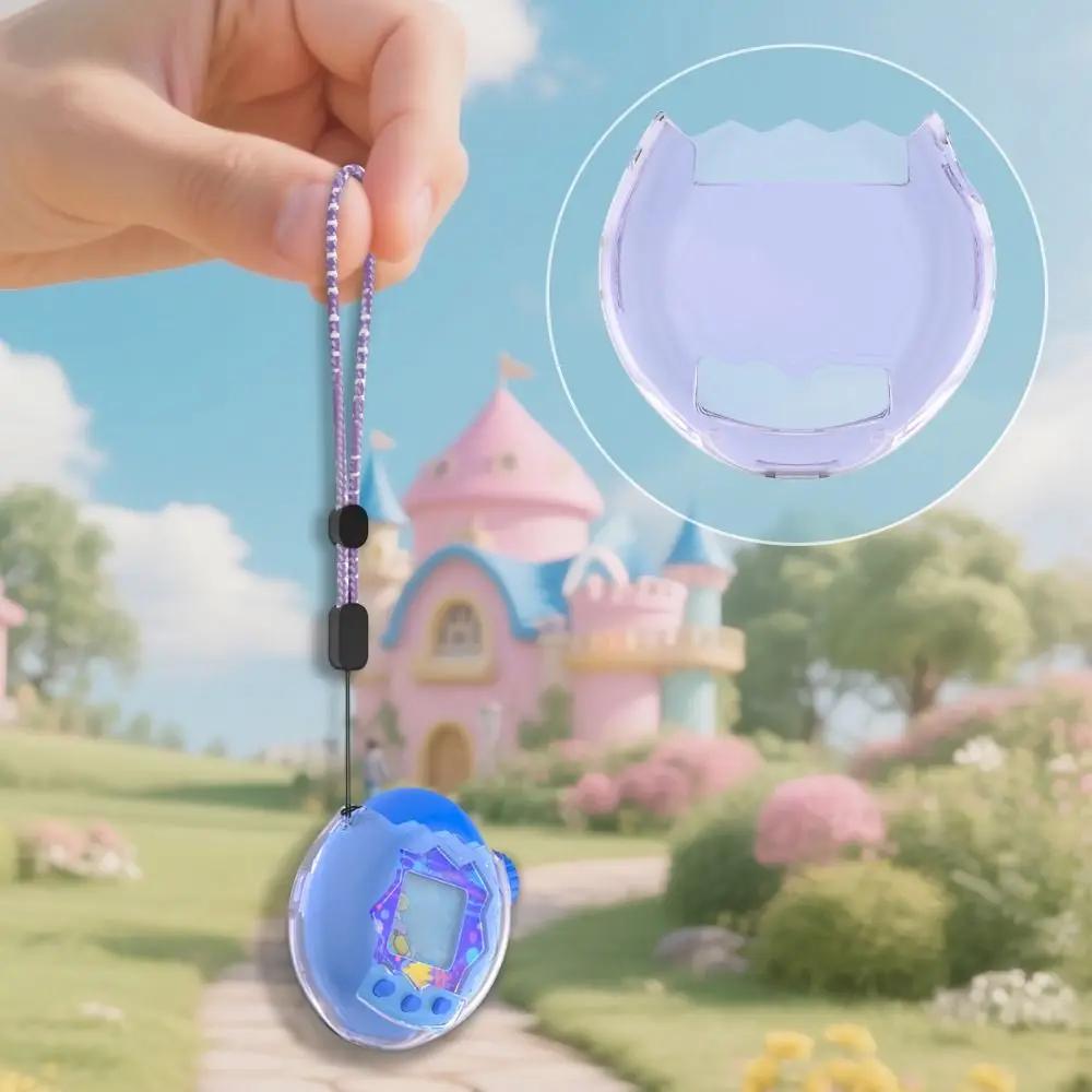 Transparent Protective Case Crystal PC Anti-Scratch Hard Shell with Lanyard Dustproof Clear Cover for Tamagotchi Paradise