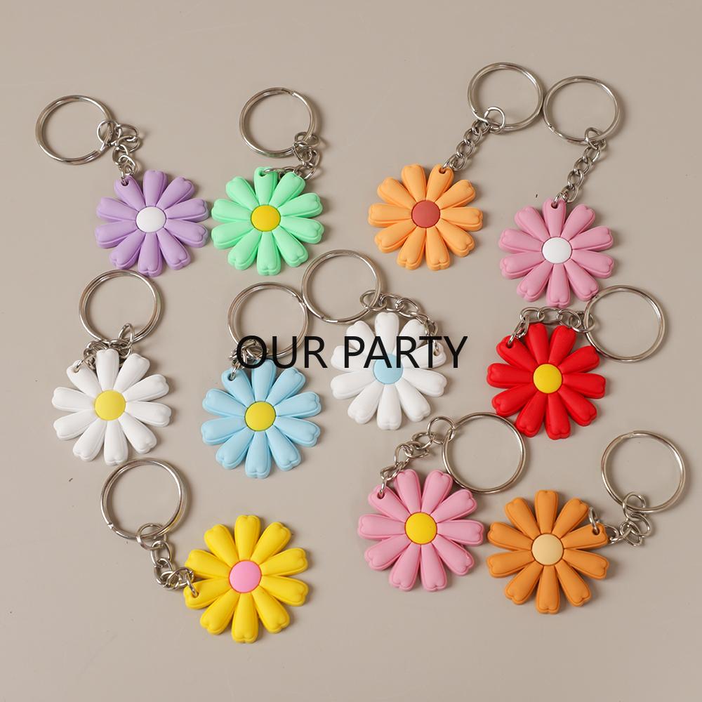 

11Pcs Sweet Daisy Theme PVC Keychain Flower Backpack Pendant Toy for Kids Birthday Party Favors Baby Shower Gift Pinata Fillers