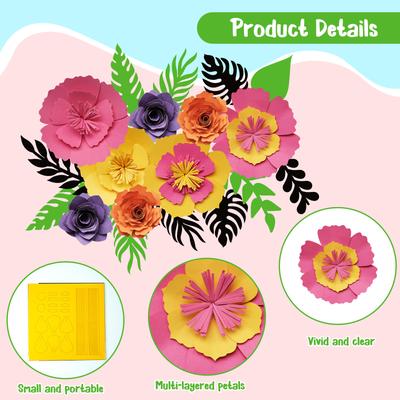 Children'S Handmade Flowers Halloween Color Material Pack Diy Paper Flowers Birthday Atmosphere Decoration Background Wall Dress Up Supplies