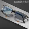 Модные фотохромные очки для близорукости в металлической оправе с защитой от синего света и минусом зрения, мужские деловые солнцезащитные очки с изменением цвета