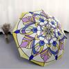 1pc Floral Pattern Design Automatic Folding Umbrella, Portable & Foldable Design with 8 Ribs, Casual Outdoor Accessory Halloween and Christm