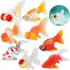 Heart-shaped Goldfish Keychain with Realistic Fish Models