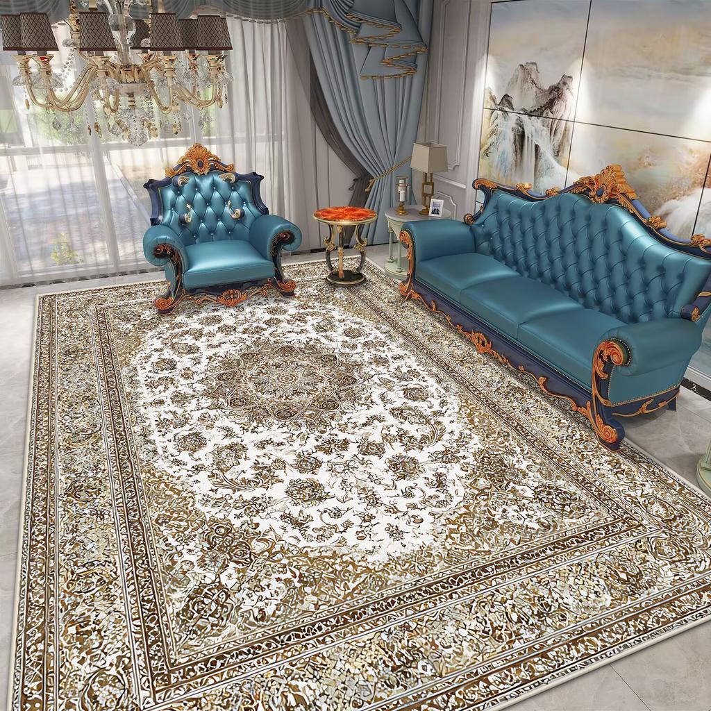 Perzische Stijl Groot Formaat Tapijt Woonkamer Zacht Antislip Slaapkamer Decoratie Kleed Gemakkelijk Schoonmaken Machinewasbaar Sofa Tafelmat