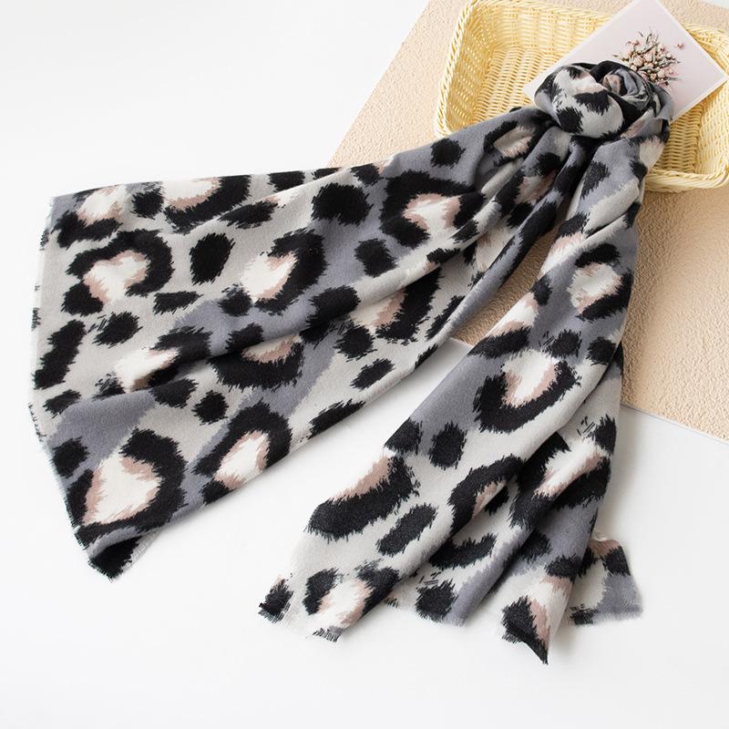 Imitation Cashmere Scarf Women's High End Cow Stripe Print New Versatile Casual Warm Scarf