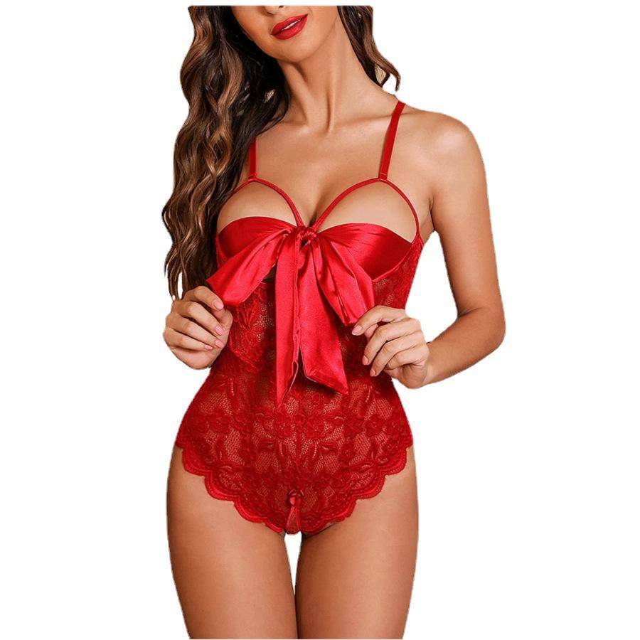 Sexy Lingerie Open Bra Crotch Less Underwear Lace Babydoll Bodysuit Erotic Sleepwear Lenceria Sexi Costumes