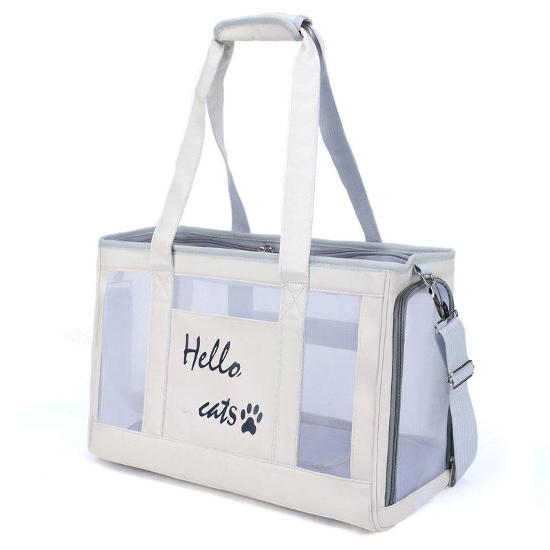 

Pet Cat Carrier Bag Portable Breathable Transporter Pet Bag Puppy Single Shoulder Bags Travel Carrier For Cats Dogs Pet Handbag 44x30x19cm белый