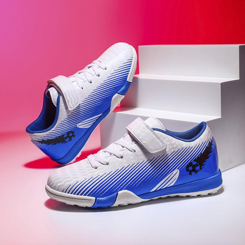 2025 new children's football shoes boys and students girls broken nails Velcro casual game sports shoes