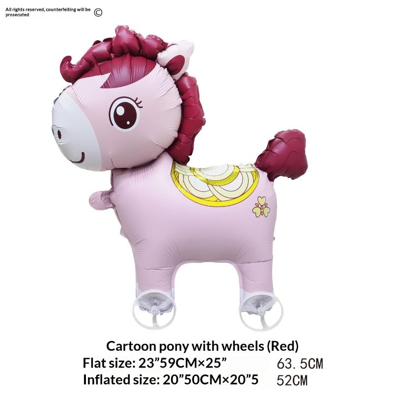 4D Cartoon Foil Balloons Elephant Stand Walking Balloon With Wheel For Kids Birthday Party Decoration Baby Shower