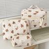Pink Beige Bear Pattern Women Cosmetic Bag Cute Zipper Makeup Travel Organizer Female Handbag Toiletry Pouch for Girls