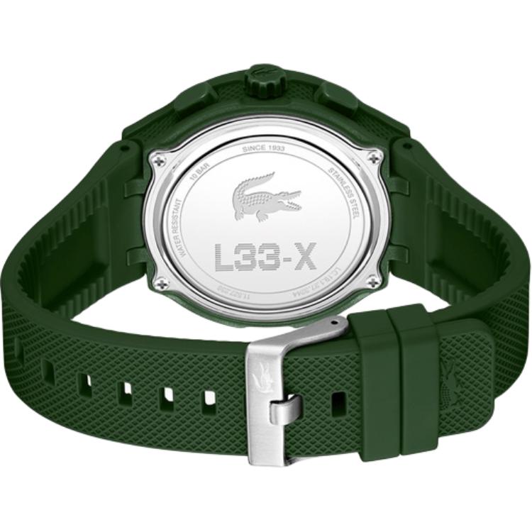 Lacoste Watch Quartz Movement Silicone Strap 45Mm Green Dial Water Resistant 100M Men watches 2011367