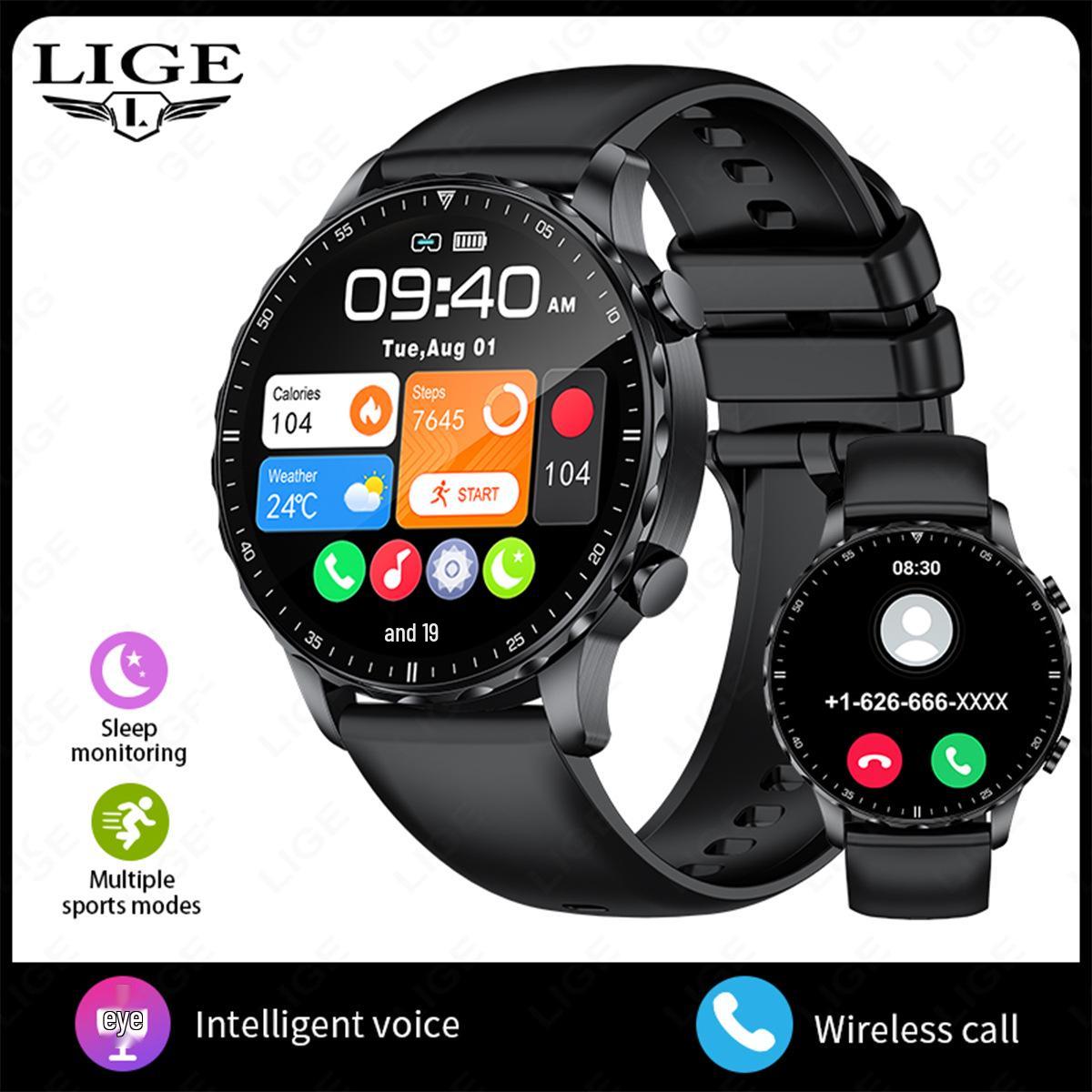 Multifunctional Waterproof Smart Watch with Large Screen, Pedometer, & Health Monitoring Features
