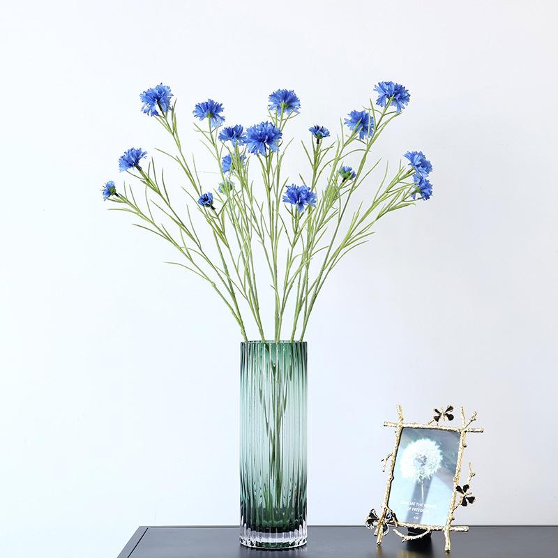 3 Forks/Bouquet Artificial Flower Silk Cornflower Fake Flowers Artificial Plant Decorative Flowers Home Decor Wedding Decor